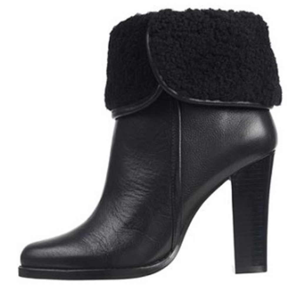 Reiss Marcella Shearling Leather Ankle Boots